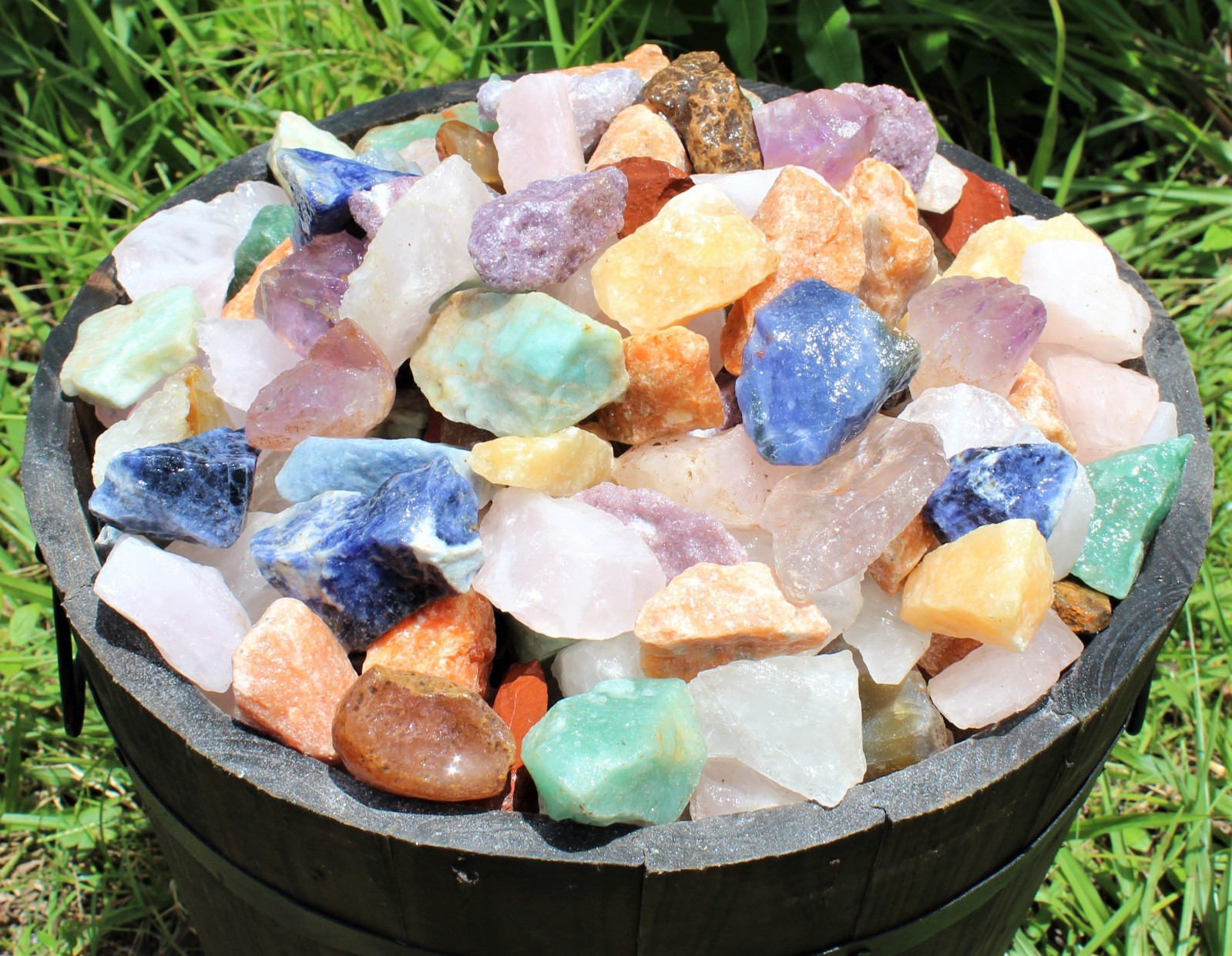 2 lb Bulk Lot of Rough Natural Brazil Mix Stones - accessory