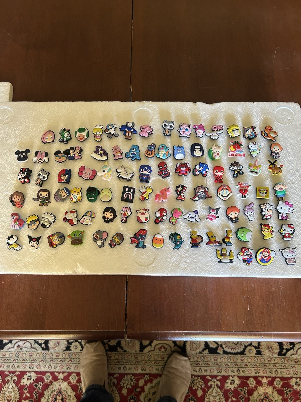 93-Piece Shoe Charm Collection – Disney, Hello Kitty, Mario & More - accessory