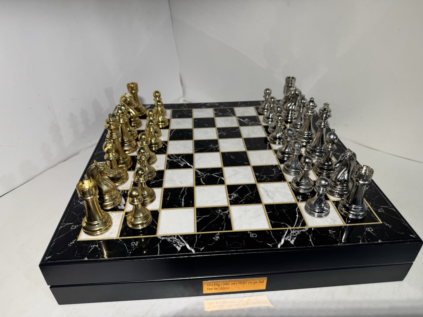 CNK Handmade Turkish Luxury Chess Set with Magnetic Storage Board - accessory