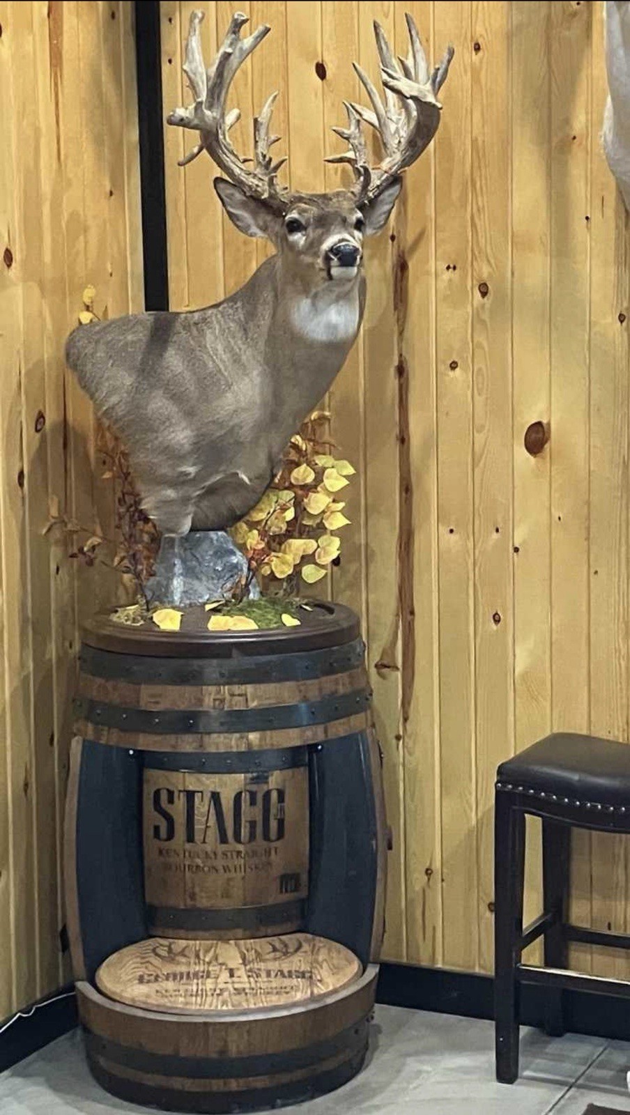 Custom Bourbon Barrel Display for Taxidermy Mounts - accessory