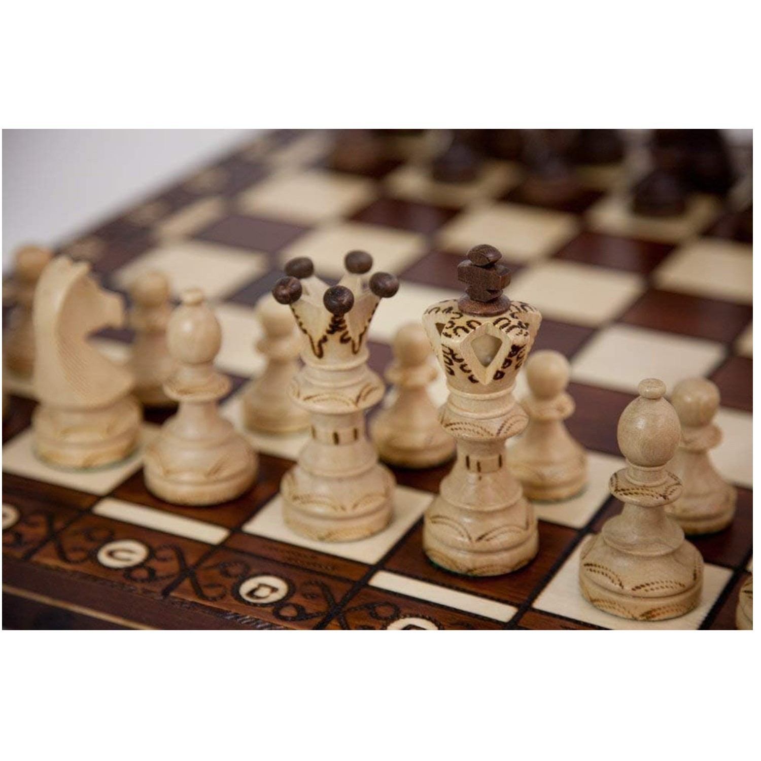 European Ambassador Handmade Wood Chess Set - accessory
