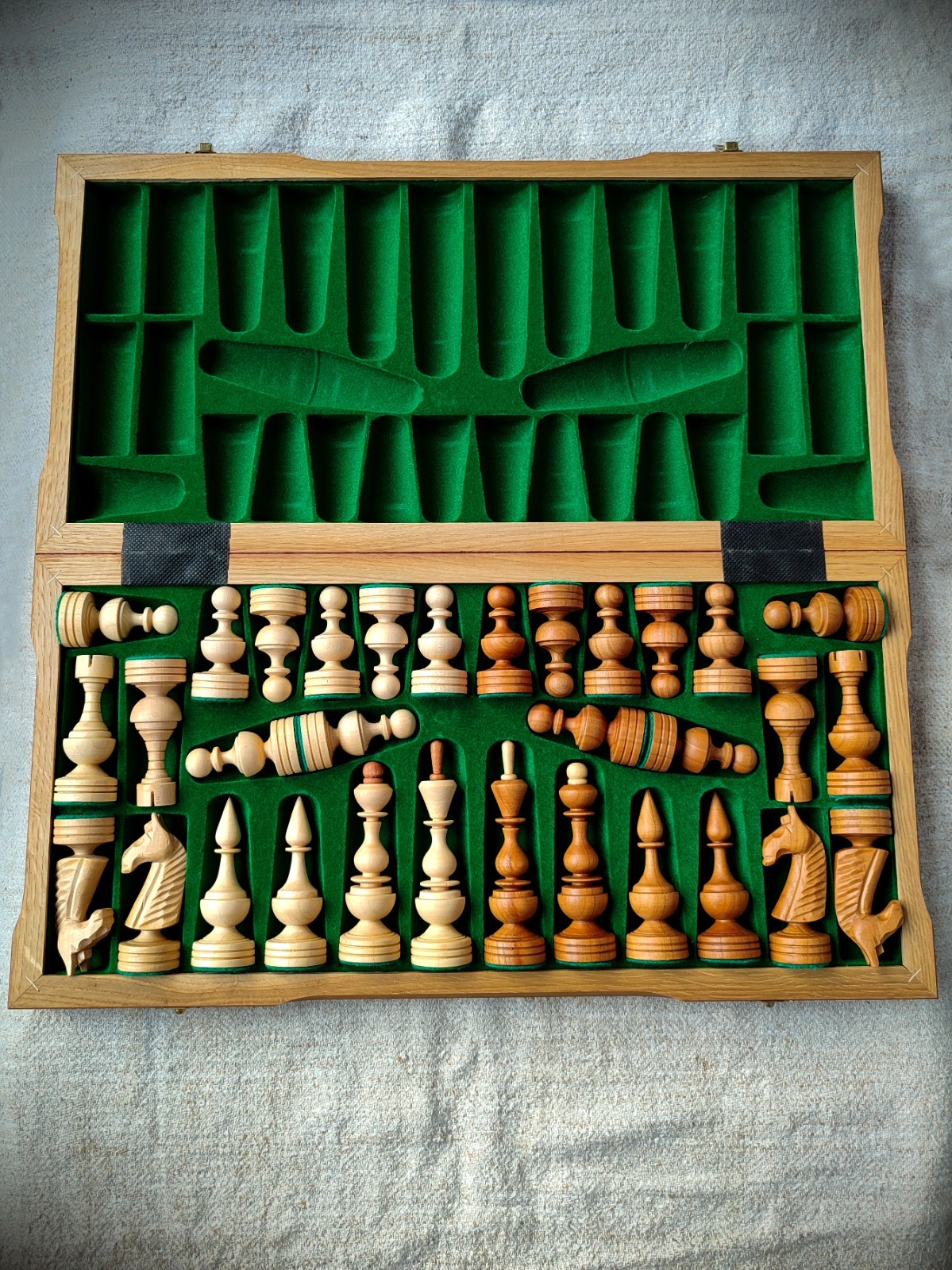 Handmade Carved Wooden Chess Set — Mint Condition - accessory