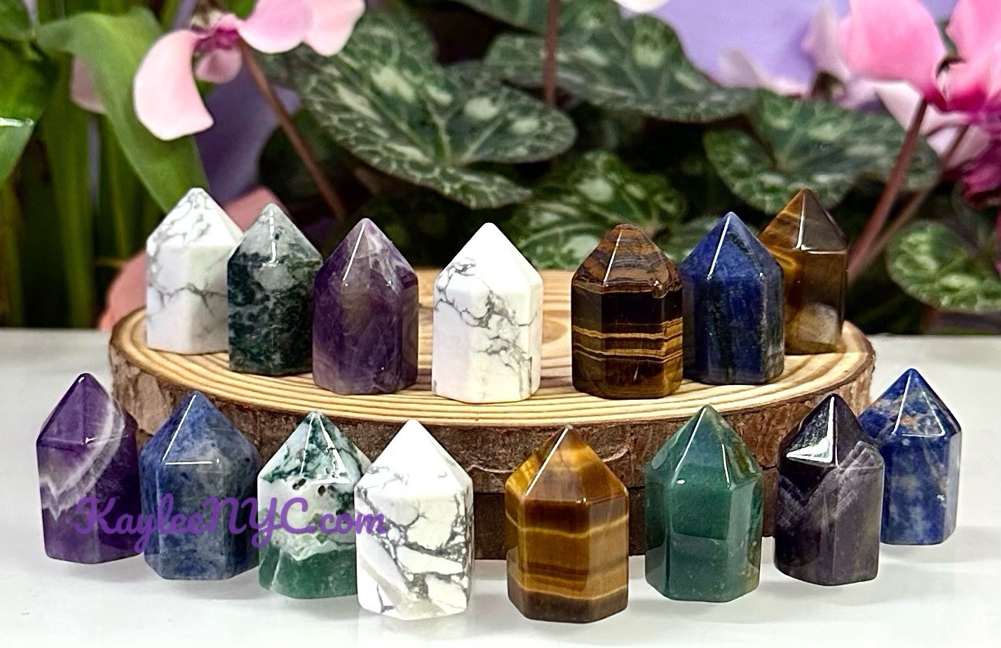 Mini Crystal Obelisk Tower Set — 15 Pieces, 5 Stone Varieties - accessory