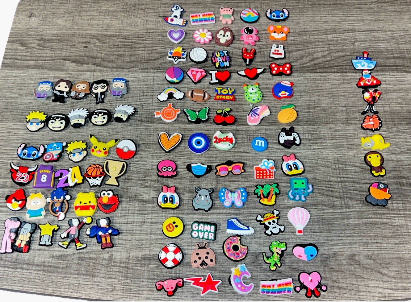 Mixed Pop Culture Shoe Charms for Crocs – 96-Piece Variety Lot - accessory