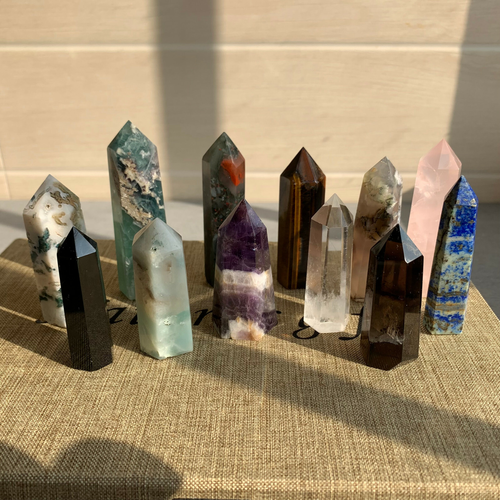 Natural Quartz Crystal Obelisk Wand Points, Set of 12 - accessory