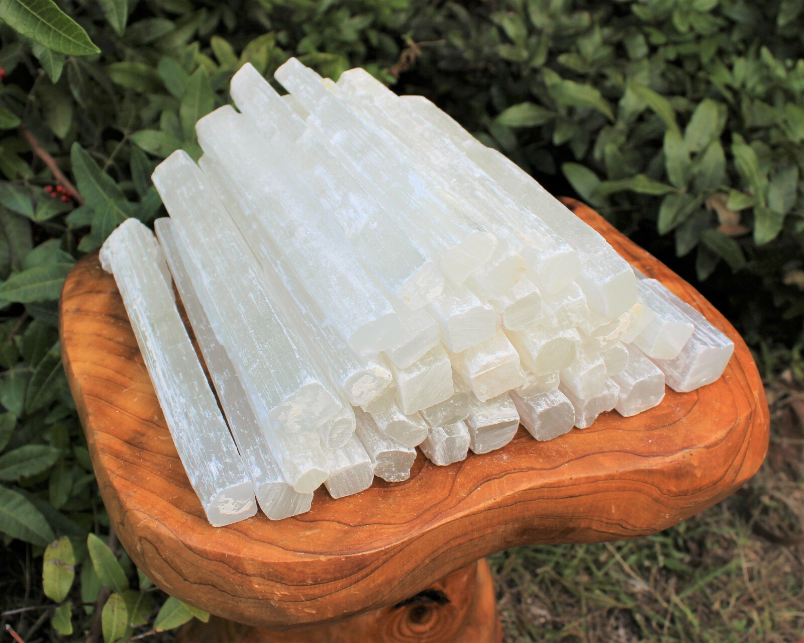 Natural Raw Selenite Crystal Sticks — 2 lb Bulk Lot - accessory