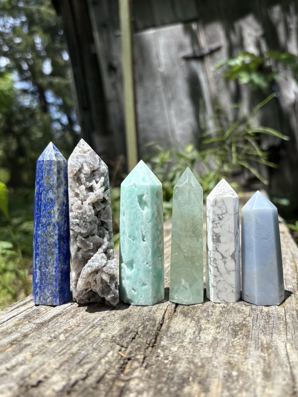 Six-Piece Crystal Tower Collection: Lapis, Fluorite, Angelite & More - accessory