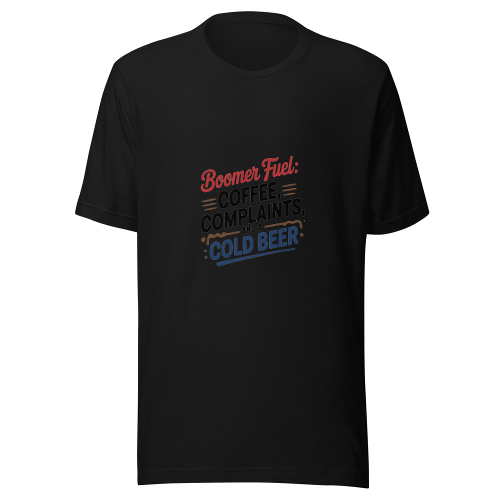 Boomer Fuel: Coffee, Complaints, and a Cold Beer - tshirt