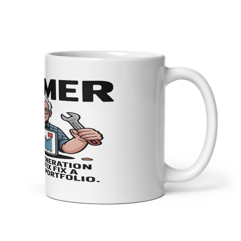 Boomer: The Only Generation That Can Fix a Toilet and a Portfolio. - mug
