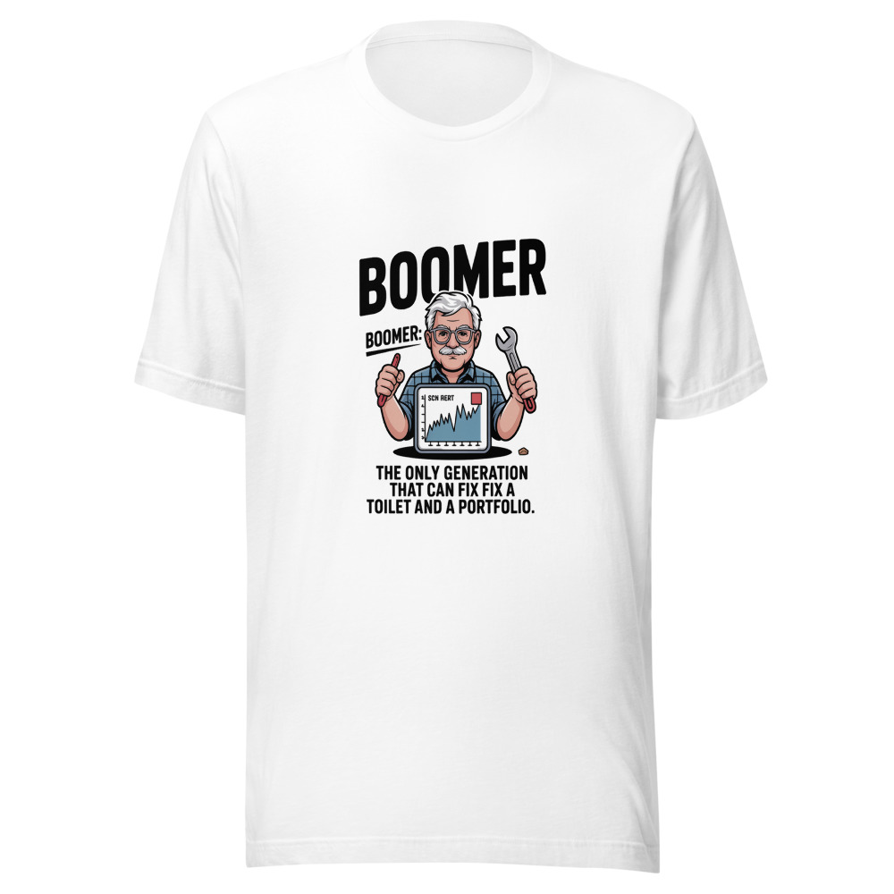 Boomer: The Only Generation That Can Fix a Toilet and a Portfolio. - tshirt