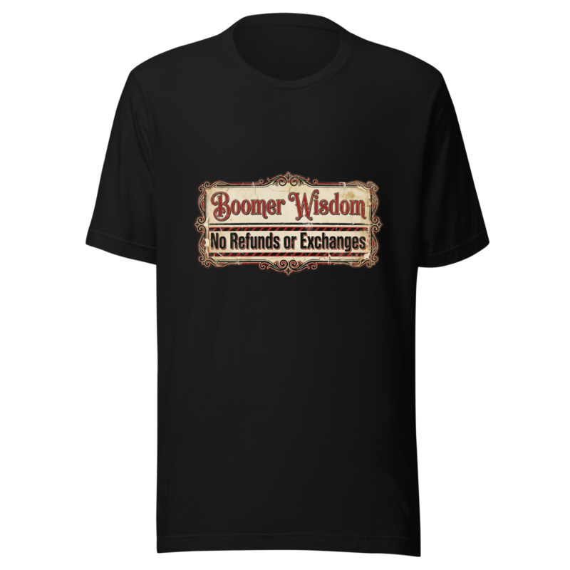 Boomer Wisdom: No Refunds or Exchanges - tshirt