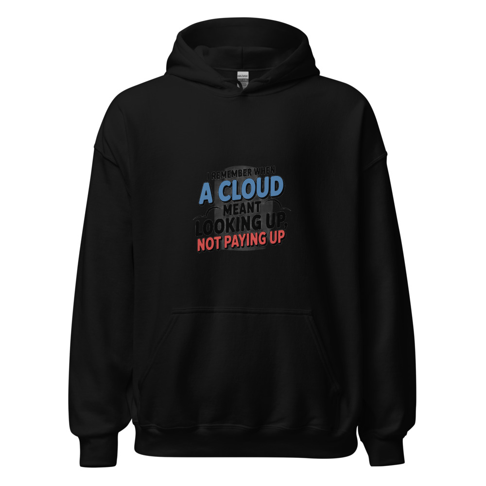 I REMEMBER WHEN A CLOUD MEANT LOOKING UP, NOT PAYING UP - hoodie