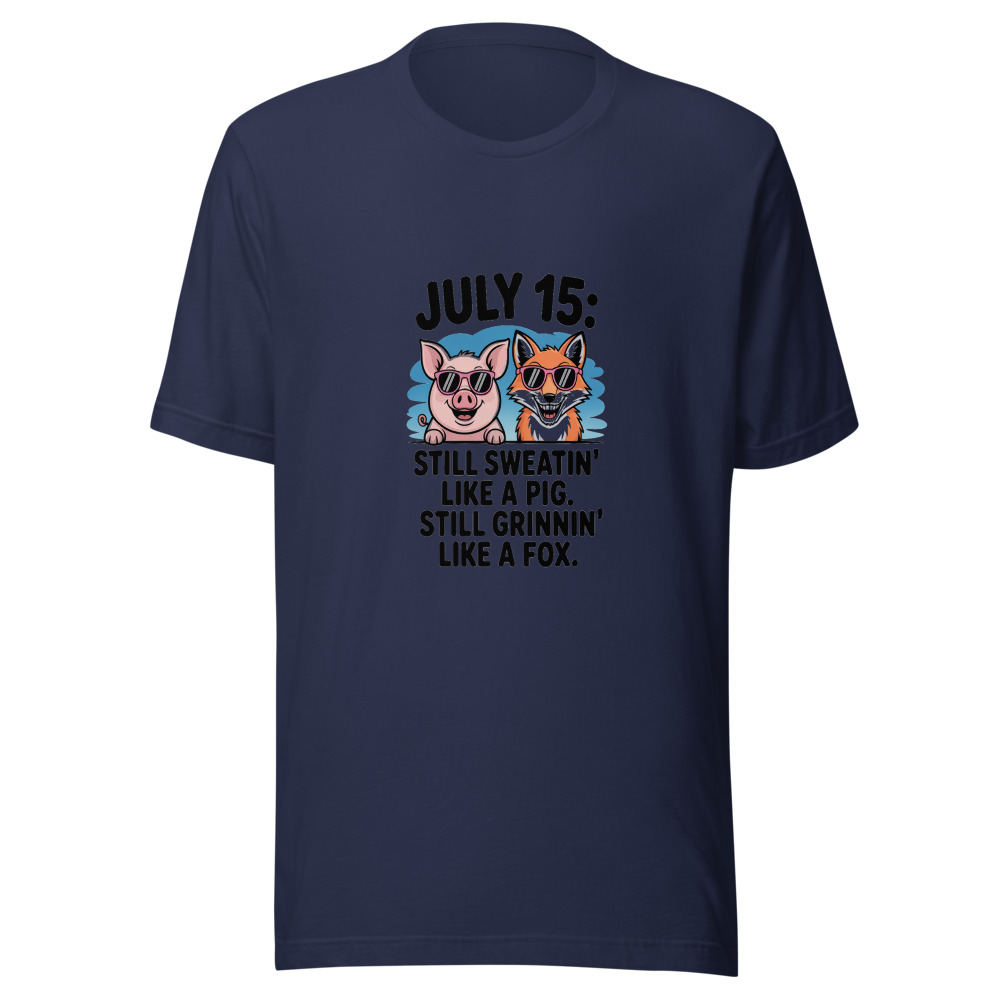 July 15: Still Sweatin' Like a Pig. Still Grinnin' Like a Fox. - tshirt
