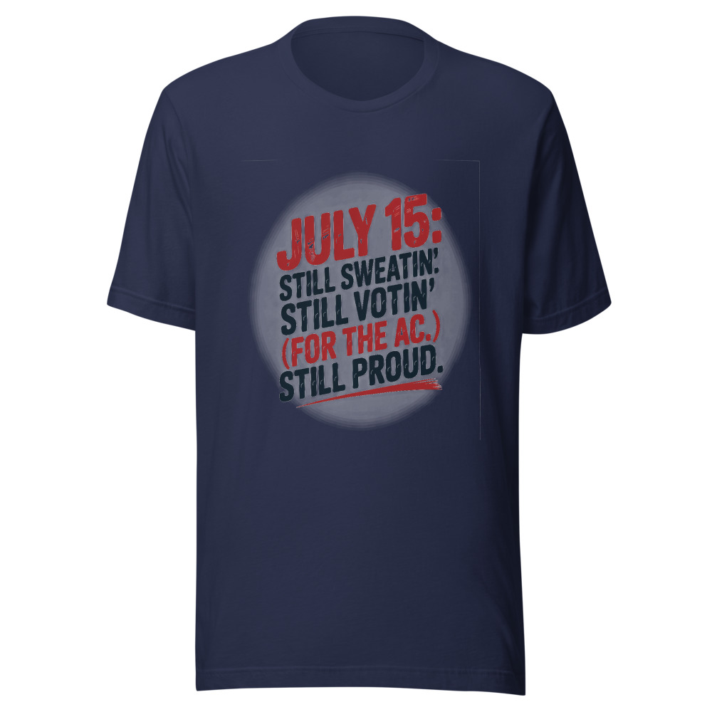 July 15: Still Sweatin'. Still Votin' (For the AC). Still Proud. - tshirt