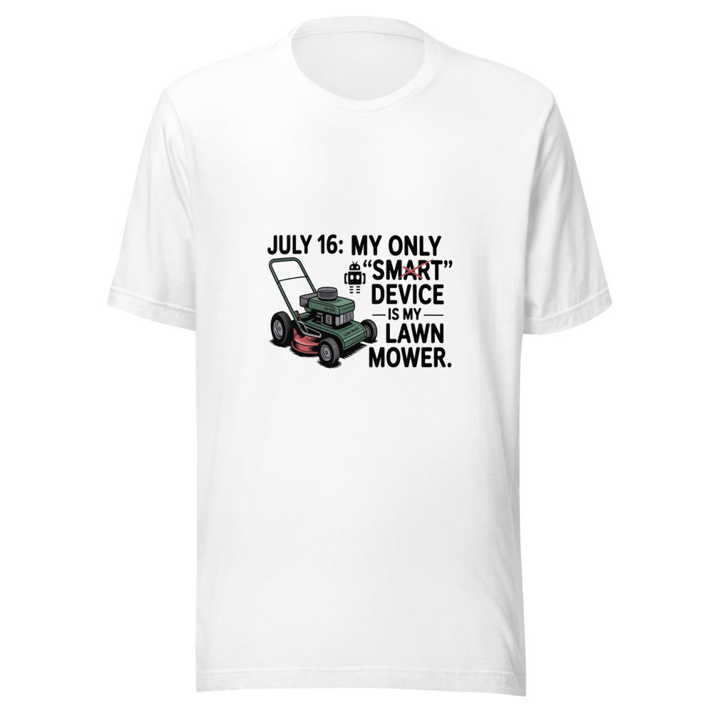 July 16: My Only 'Smart' Device Is My Lawn Mower. - tshirt