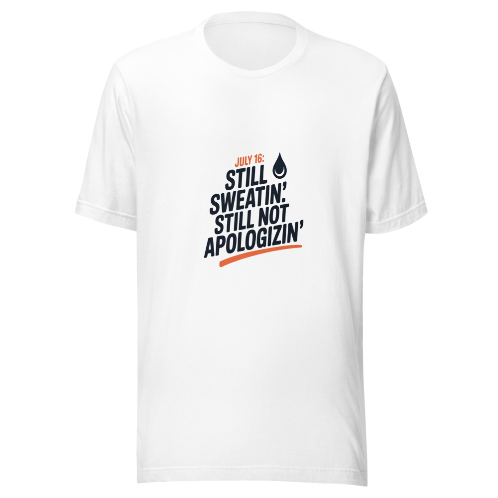 July 16: Still Sweatin'. Still Not Apologizin'. - tshirt