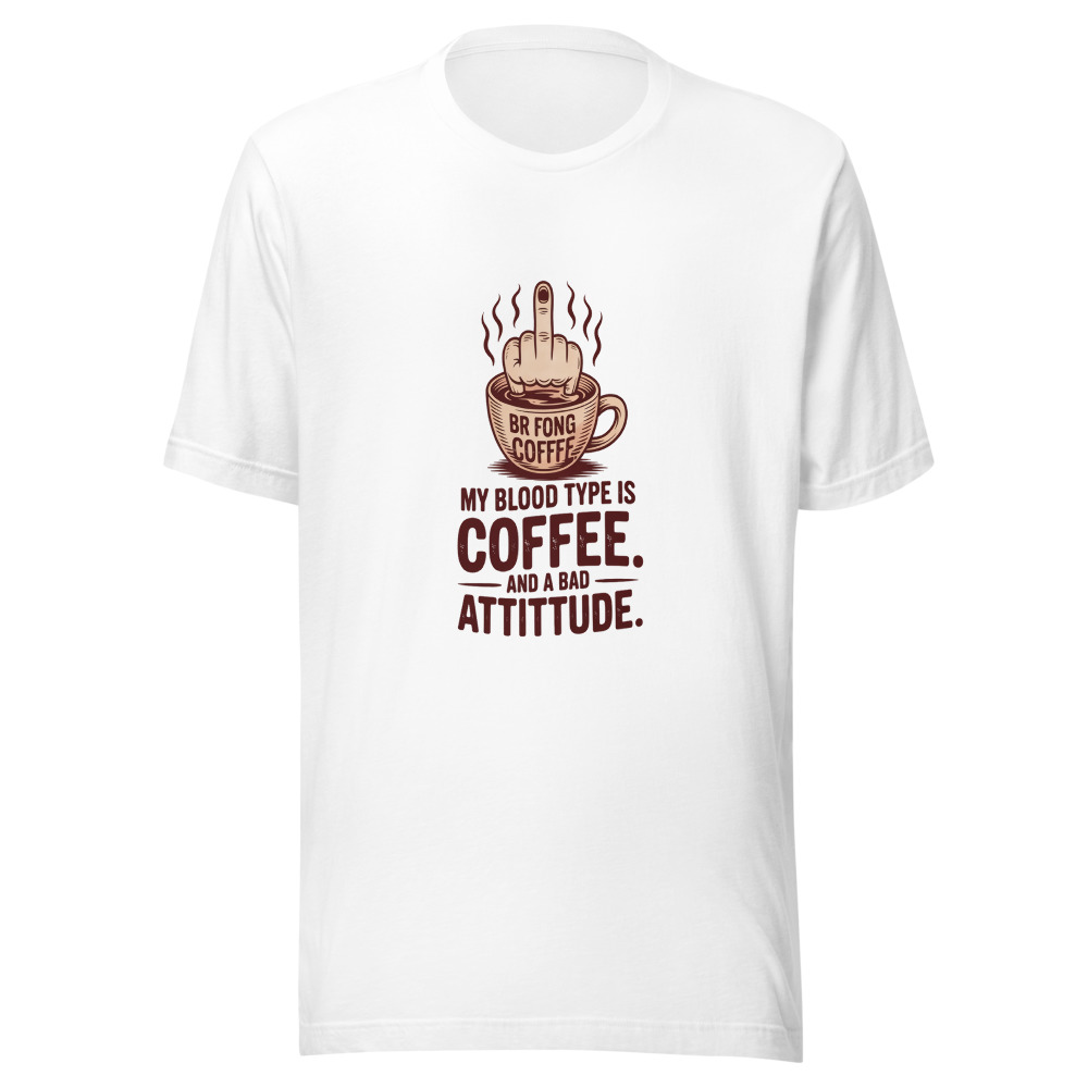 My Blood Type Is Coffee. And A Bad Attitude. - tshirt