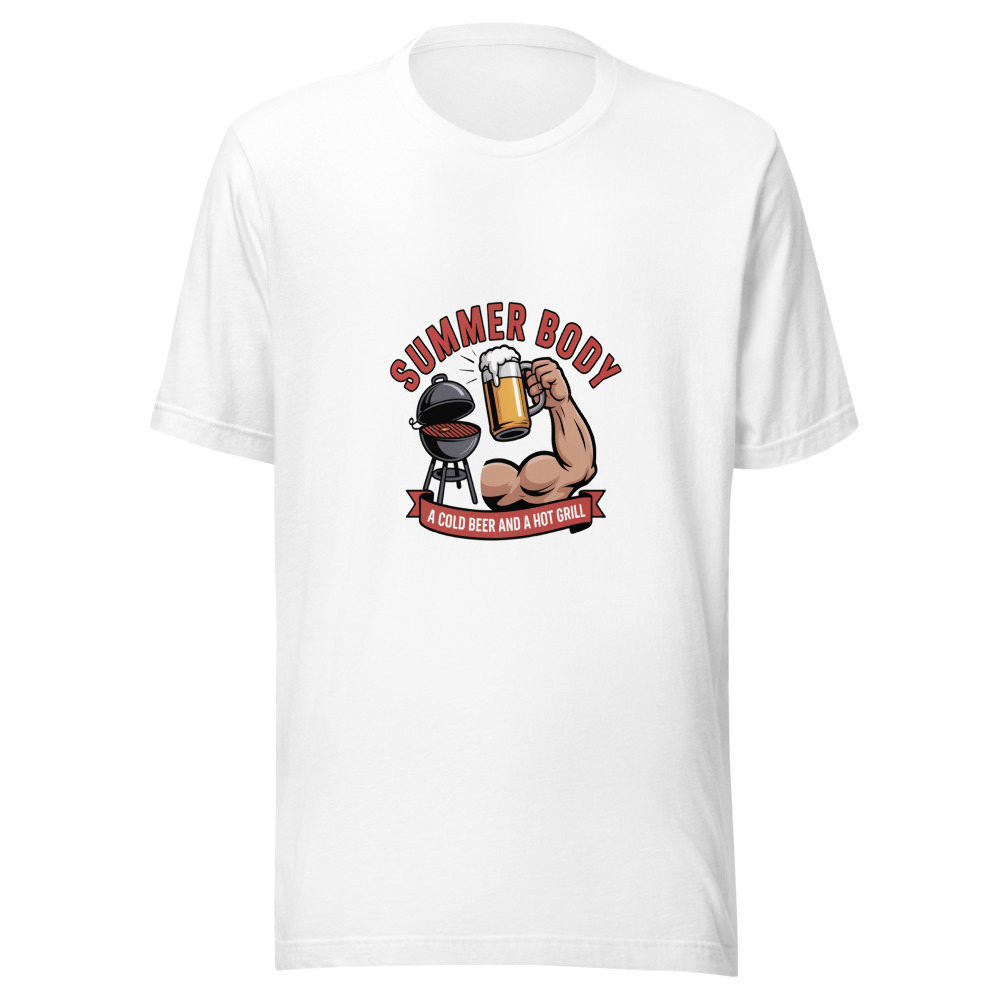 SUMMER BODY: A COLD BEER AND A HOT GRILL - tshirt